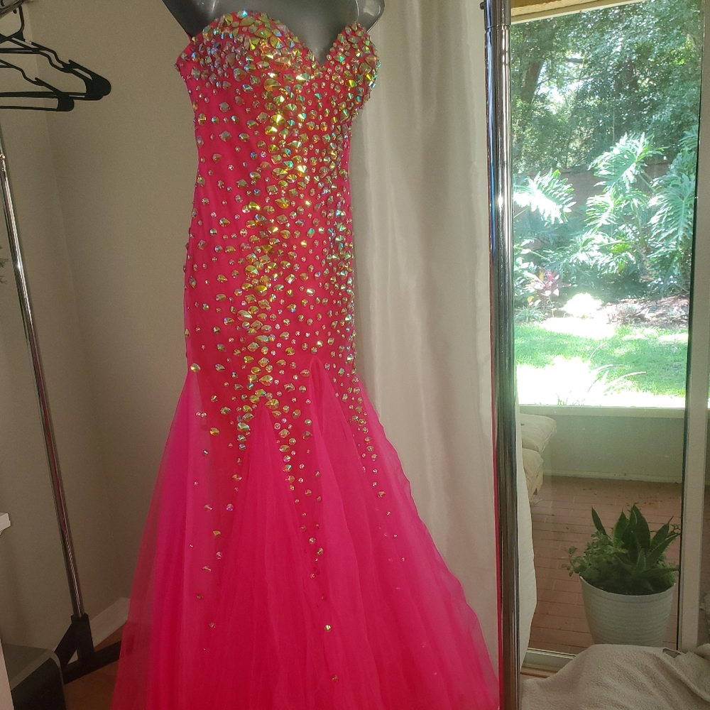 Mori lee Pretry pink gown dress